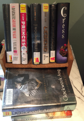 My current library haul of YA fantasy books