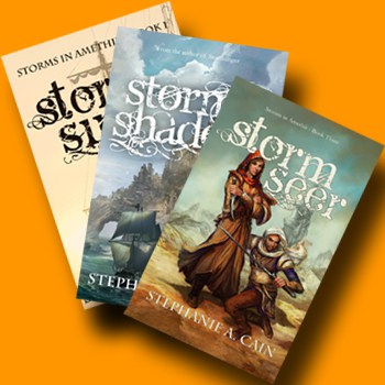 Covers of the Storms in Amethir trilogy by Stephanie A. Cain