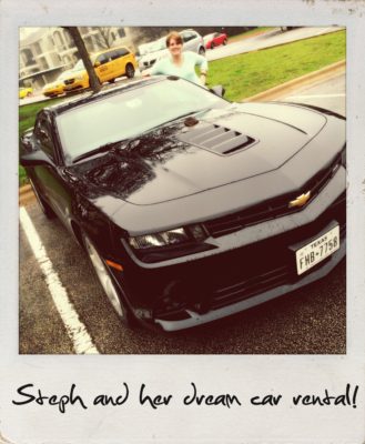 Me posing with my dream car--a Chevy Camaro--in 2015.