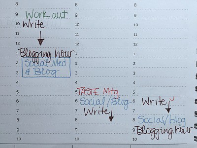 Writers Blocks in my planner