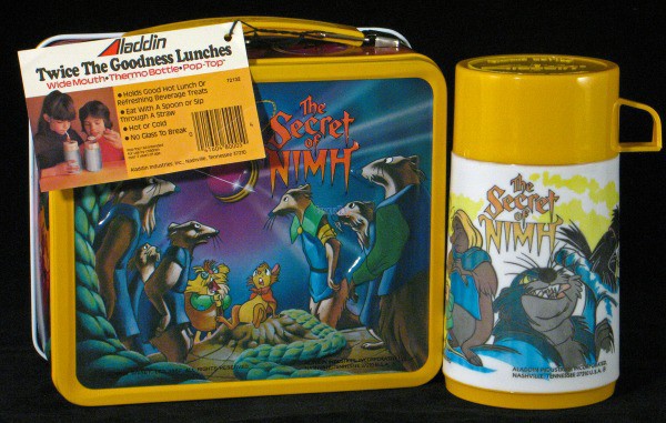 A Secret of NIMH lunchbox with characters from the animated movie