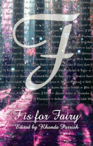 F IS FOR FAIRY book cover with a large F superimposed over a purple forest