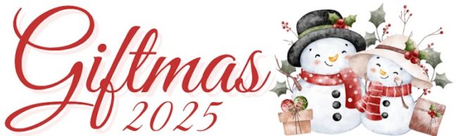 Giftmas 2025 title banner with two snowmen